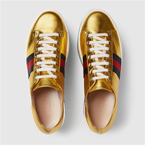 gucci gold platform sneakers|Gucci platform sneakers knock off.